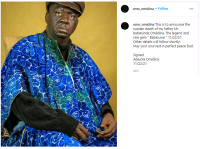 Veteran Nigerian entertainer Baba Suwe is Dead!