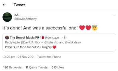 Man Expresses Gratitude To Wizkid For Paying For His Mother's Surgery