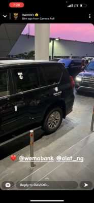 Wema Bank Gifts Davido A Brand New Car As He Becomes Their Ambassador