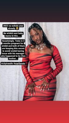 Could It Be That Tems Pregnant For Wizkid ?